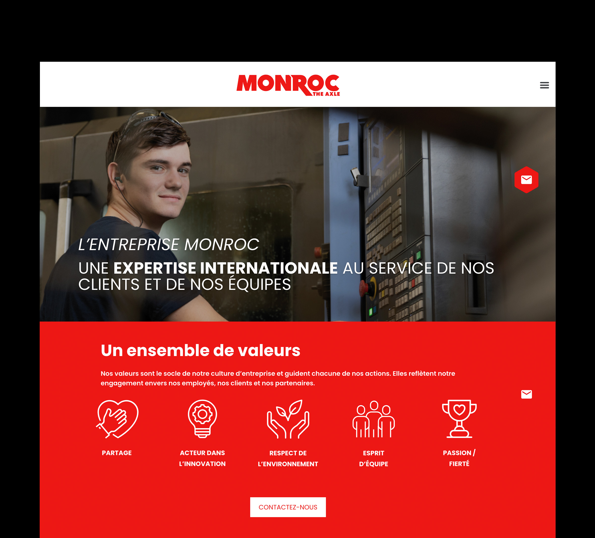 creation site internet Monroc par Bicom Clisson